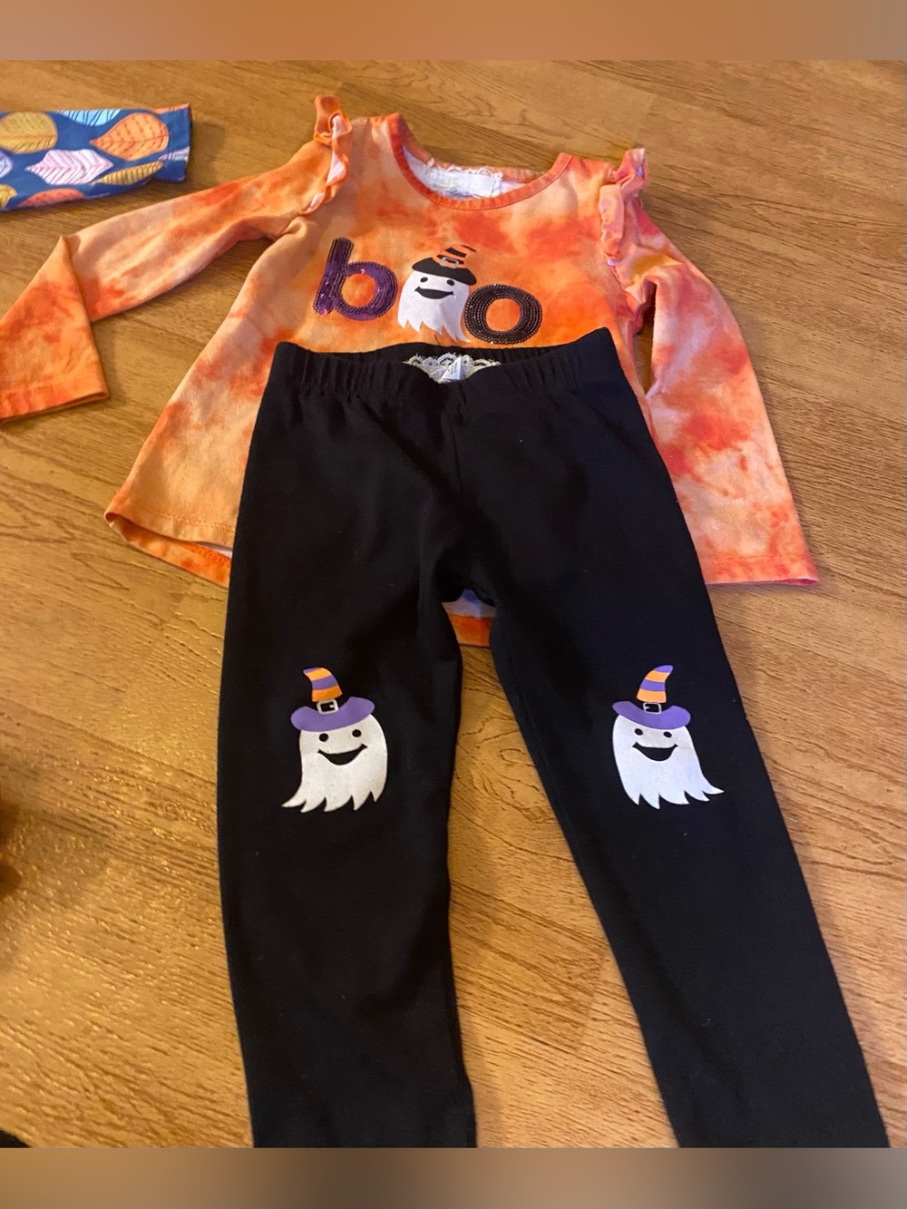 Btween Girls 2T Halloween Outfit Set Orange Tie-Dye BOOGhost Sequins
Leggings